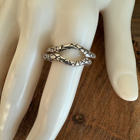 Sterling Silver Ring Guard / Enhancer / Wrap / Jacket - 2 Piece Size 9 - Picture 8 of 10